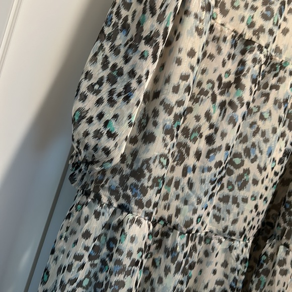 LOFT Pastel leopard print tiered swing dress XL - Picture 4 of 8